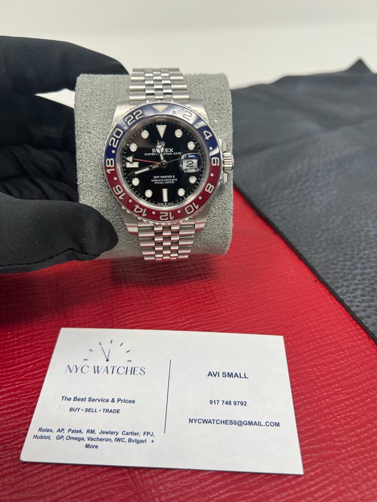 Rolex Stainless Steel GMT-Master II Watch - 40 MM - Jubilee Bracelet - Black Dial - 126710BLRO j