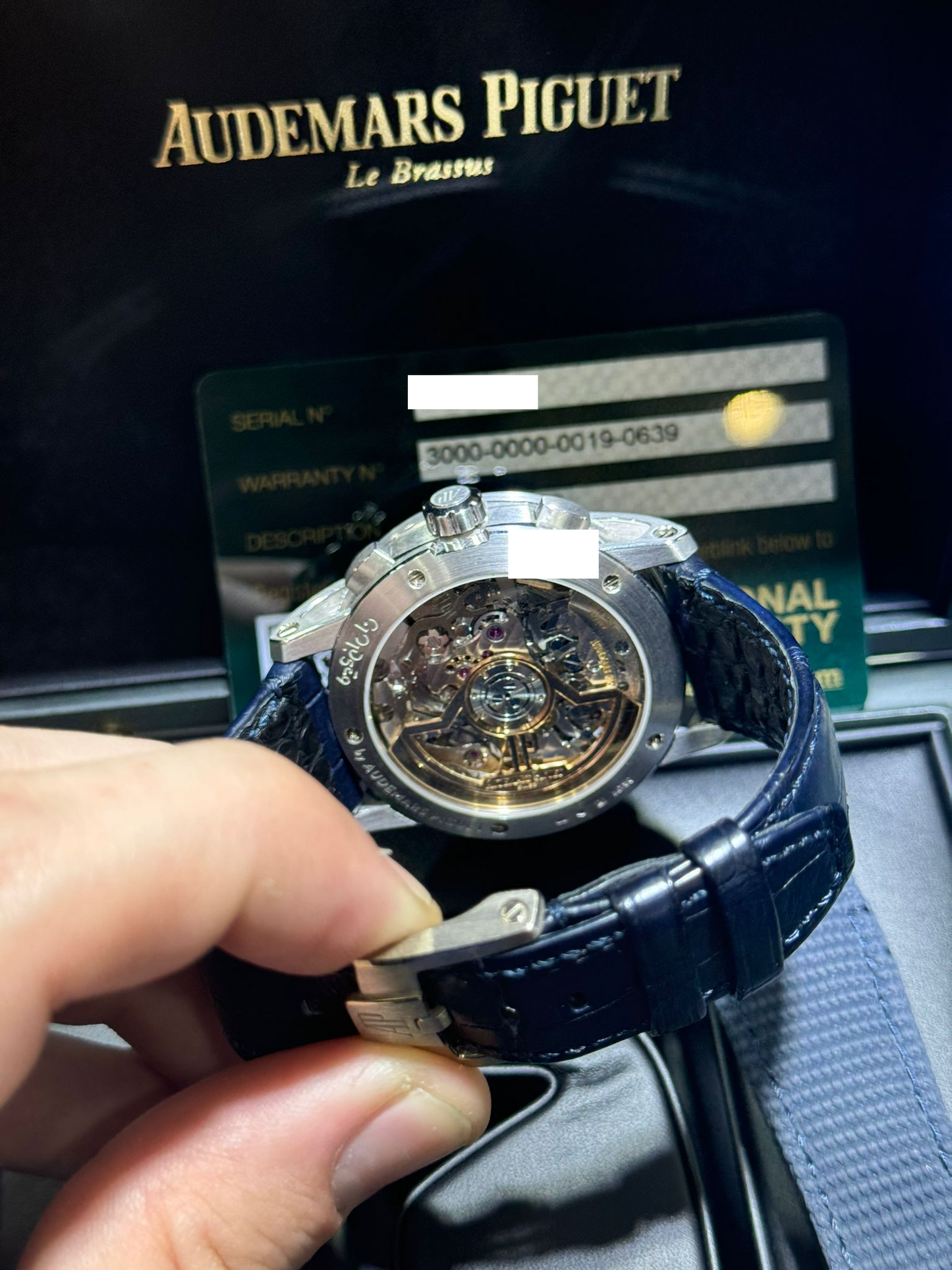 Audemars Piguet Code 11.59 Selfwinding Chronograph White Gold 41 MM - Black Rubber Strap - Blue Lacquered Dial - 26393BC.OO.A002KB.01