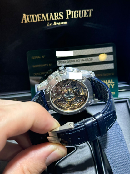 Audemars Piguet Code 11.59 Selfwinding Chronograph White Gold 41 MM - Black Rubber Strap - Blue Lacquered Dial - 26393BC.OO.A002KB.01