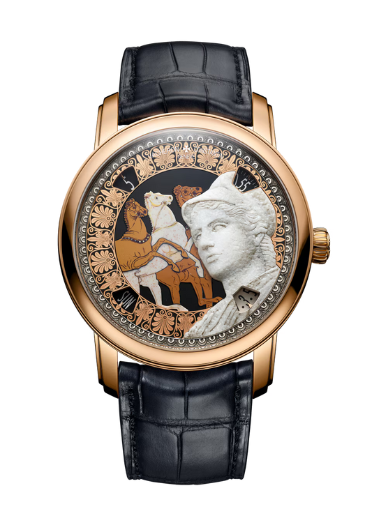 Vacheron Constantin Métiers D' Art Tribute To Great Civilizations - Pink Gold - 42 MM - Black Leather Strap - Athéna De Velletri Dial - 7620A/000R-H081