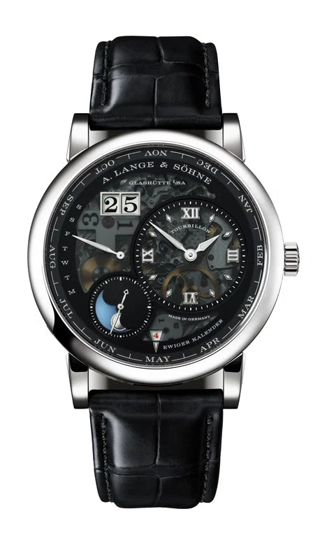 A.Lange & Söhne Lange 1 Tourbillon Perpetual Calendar "Lumen" Limited Edition - 41.9 MM - Platinum - Semi-Transparent Black Dial - 720.035FE