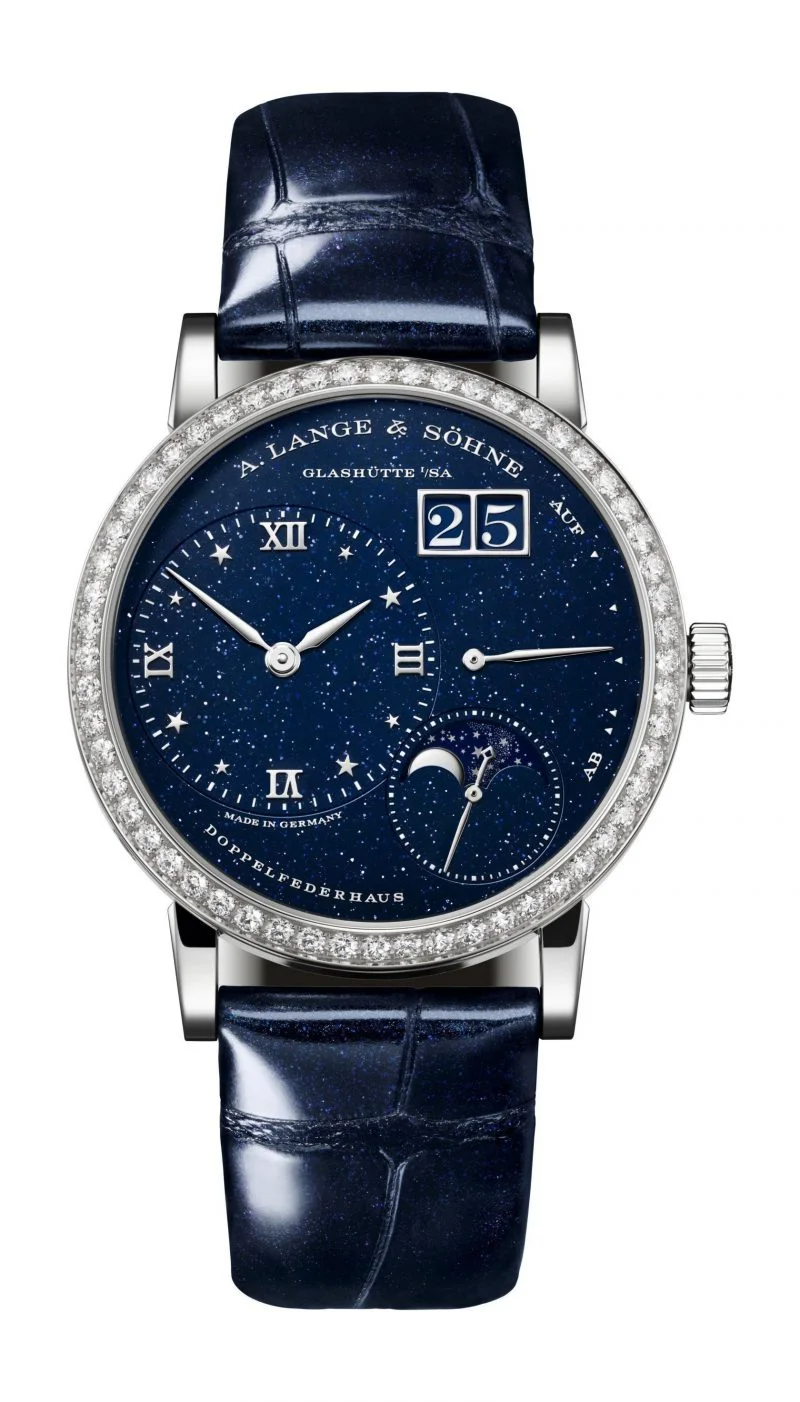 A.Lange & Söhne Lange 1 White Gold 36.8 MM - Blue Leather Strap - Diamond Bezel - Blue Dial - 182.886 nyc watcher nyc watches