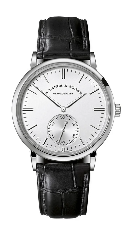 A.Lange & Söhne Saxonia Automatic White Gold 38.5 MM - Black Leather Strap - Silvery Dial - 380.027 nyc watcher nyc watches