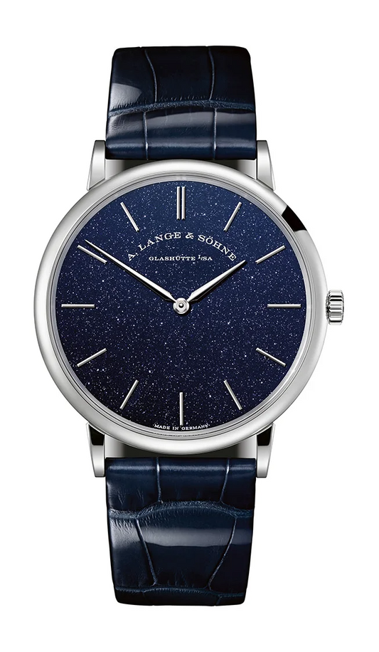 A.Lange & Söhne Saxonia Thin White Gold 37 MM - Blue Leather Strap - Blue Dial - 205.086 nyc watcher nyc watches