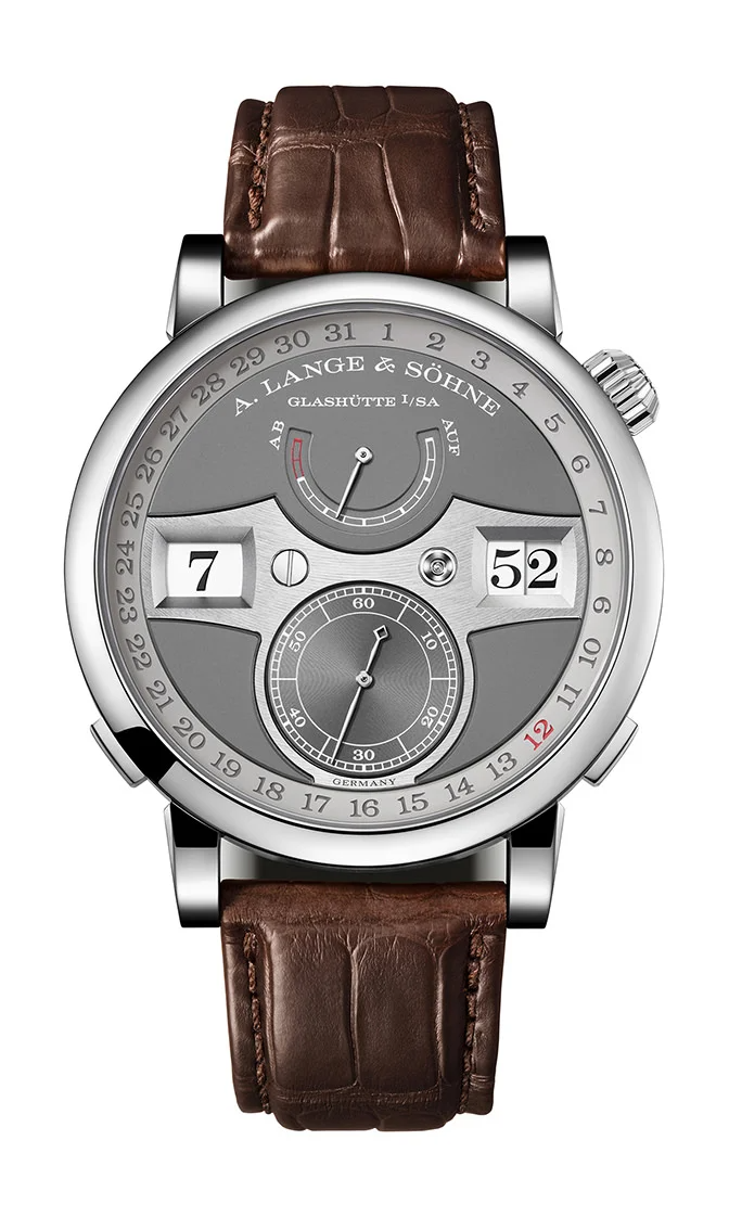 A.Lange & Söhne Zeitwerk White Gold 44.2 MM - Brown Leather Strap - Grey Dial - 148.038 nyc watcher nyc watches