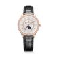 JLC - Rendez-Vous Classic Moon - 34 MM - Pink Gold - Silvered-Gray Guilloché Diamond Dial - Diamond-Set Bezel - Black Leather Strap - Q3572431