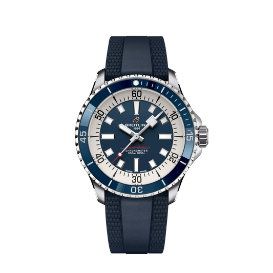 Breitling Superocean Stainless Steel 42 MM - Blue Rubber Strap - Blue Dial - A17375E71C1S1