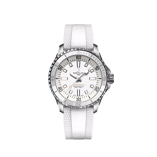 Breitling Superocean Stainless Steel 36 MM - White Rubber Strap - White Dial - A17377211A1S1