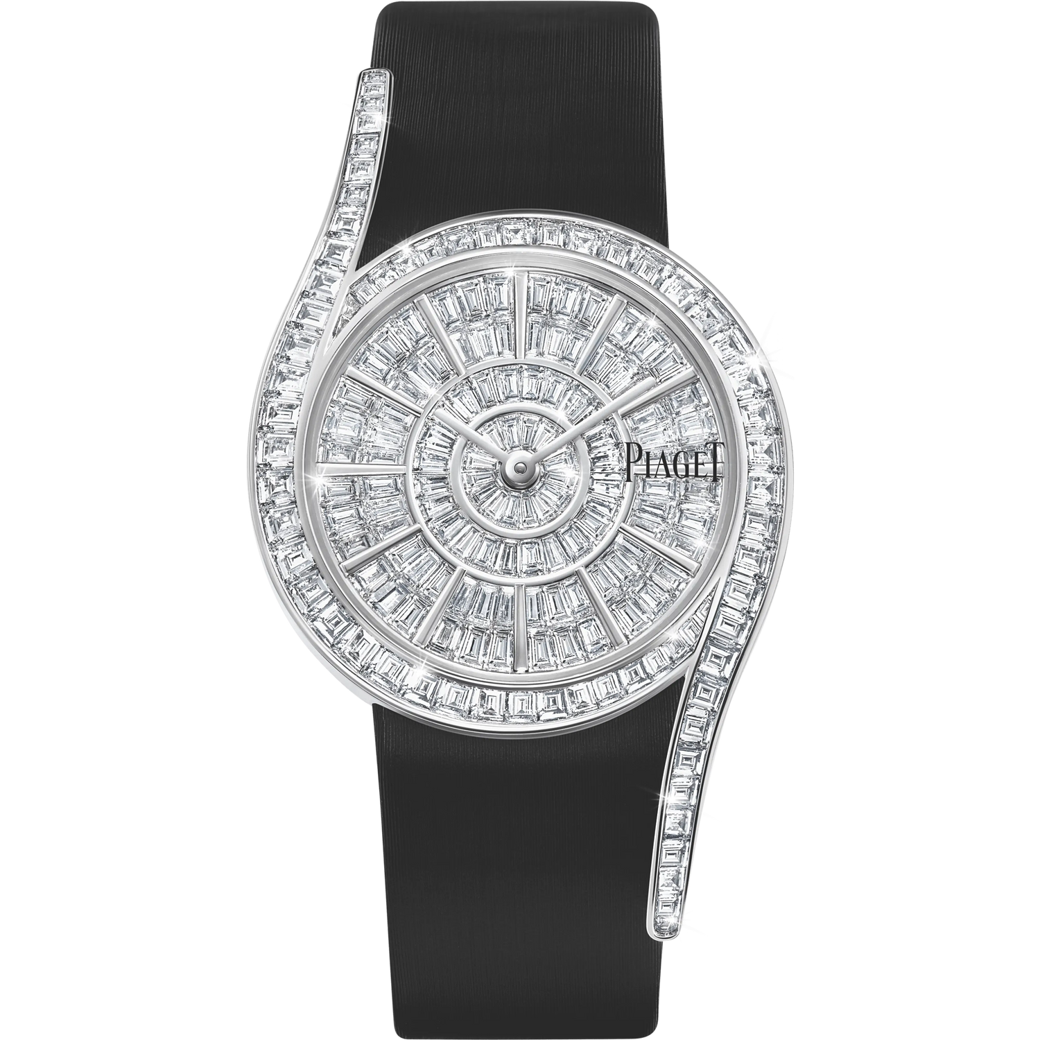 Piaget Limelight Gala - White Gold 31 MM - Black Satin Strap - Diamond Bezel - Diamond Dial - G0A38168