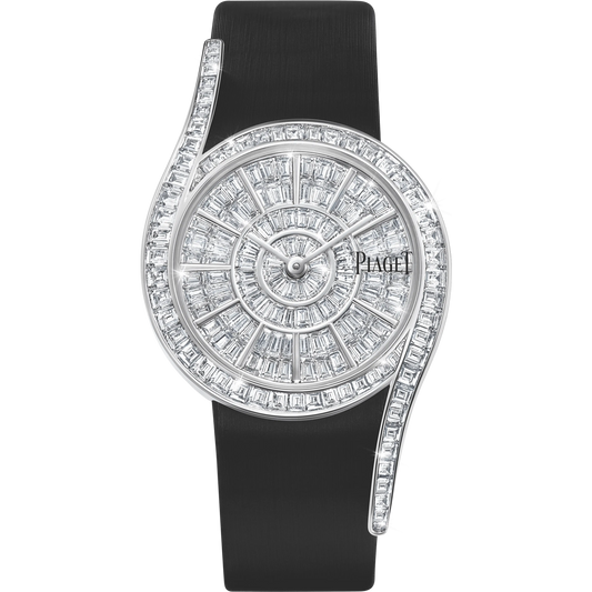 Piaget Limelight Gala - White Gold 31 MM - Black Satin Strap - Diamond Bezel - Diamond Dial - G0A38168