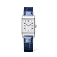 JLC - Reverso Classic Monoface - 35.78 MM x 21 MM - Stainless Steel - Silvered-Gray Opaline Dial - Blue Leather Strap - Q2618541