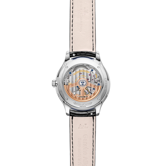 JLC - Master Ultra Thin Moon - 36 MM - Stainless Steel - Silvered-Gray Dial - Black Leather Strap - Q1248421