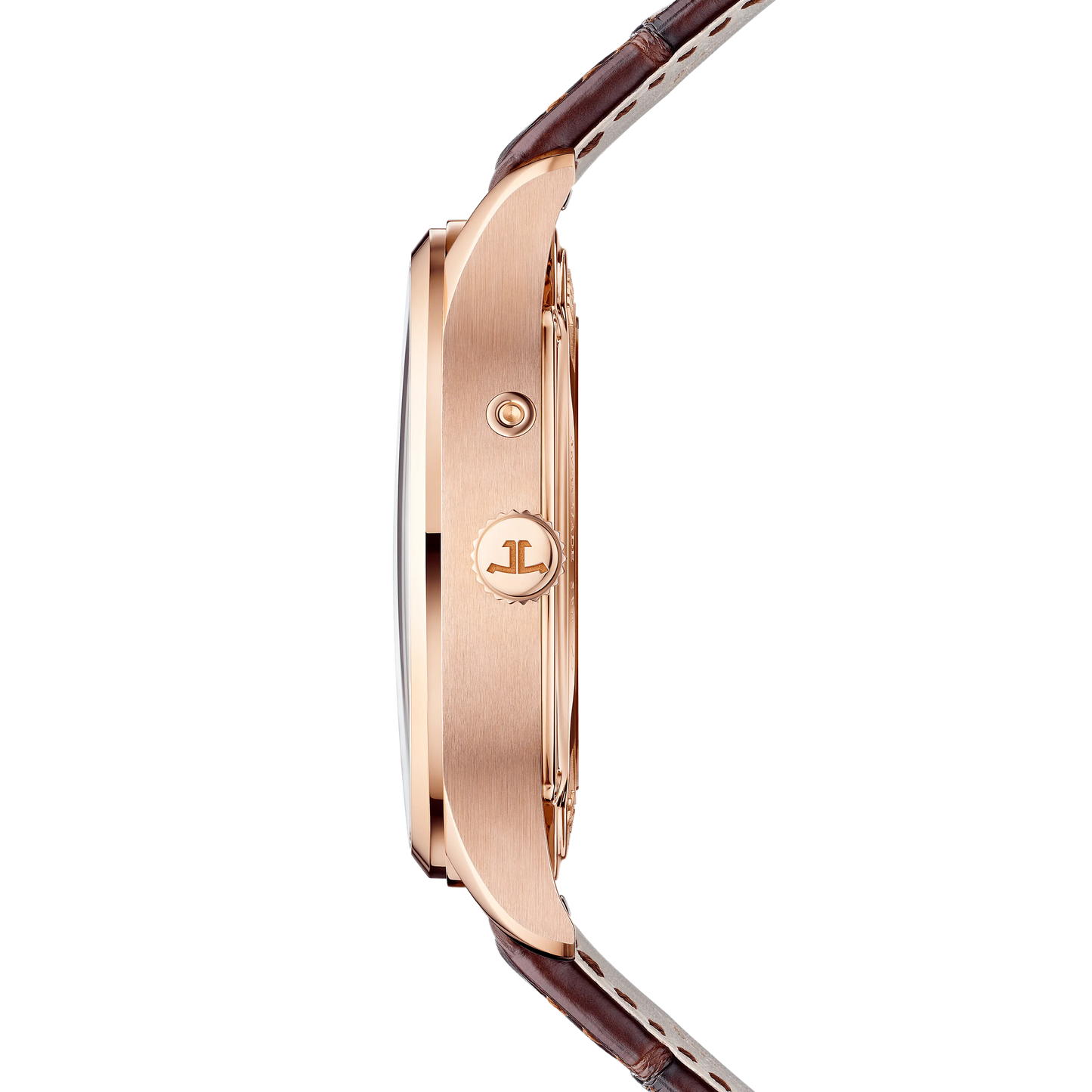JLC - Master Control Geographic - 40 MM - Pink Gold - Silvered-Gray Dial - Brown Leather Strap - Q4122520