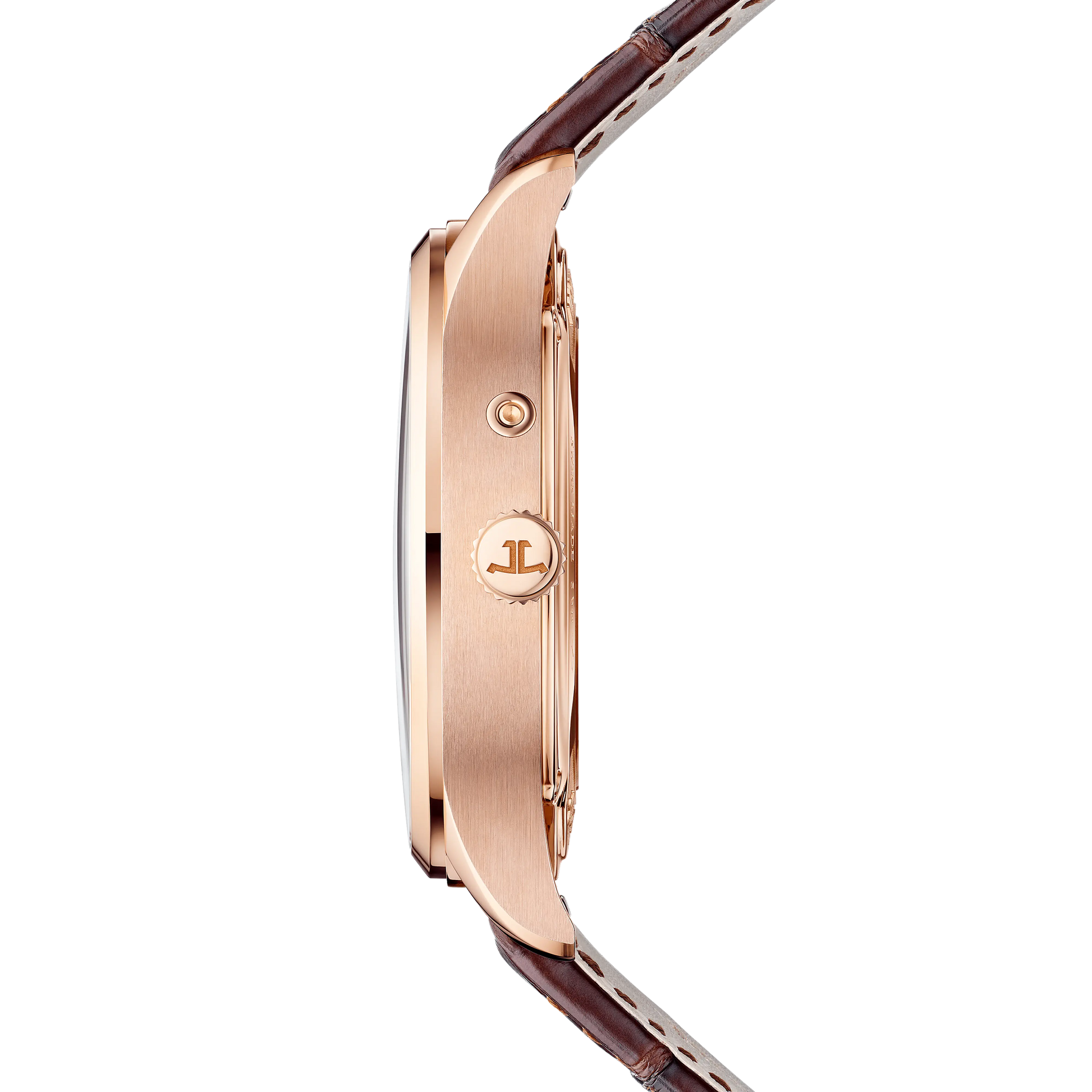 JLC - Master Control Geographic - 40 MM - Pink Gold - Silvered-Gray Dial - Brown Leather Strap - Q4122520