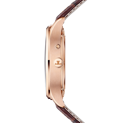 JLC - Master Control Geographic - 40 MM - Pink Gold - Silvered-Gray Dial - Brown Leather Strap - Q4122520