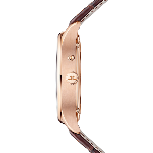 JLC - Master Control Geographic - 40 MM - Pink Gold - Silvered-Gray Dial - Brown Leather Strap - Q4122520
