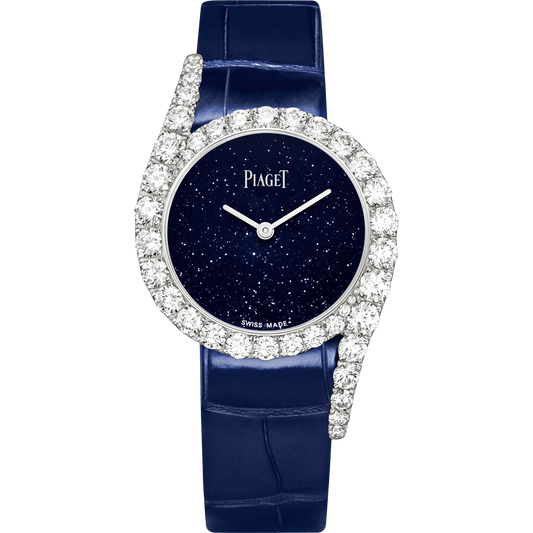 Piaget Limelight Gala - White Gold 32 MM - Blue Leather Strap - Diamond Bezel - Blue Dial - G0A45180