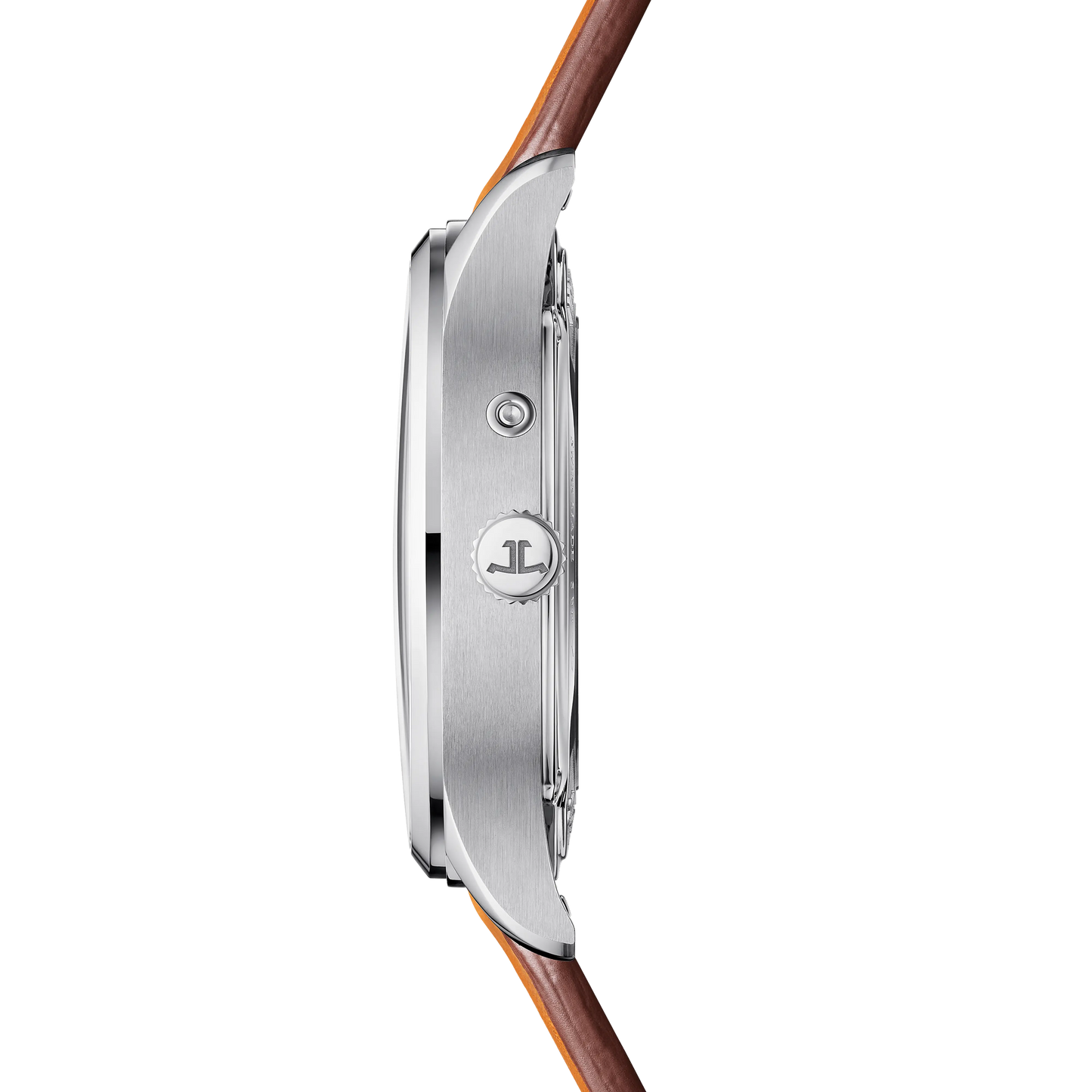 JLC - Master Control Geographic - 40 MM - Stainless Steel - Silvered-Gray Dial - Brown Leather Strap - Q4128421