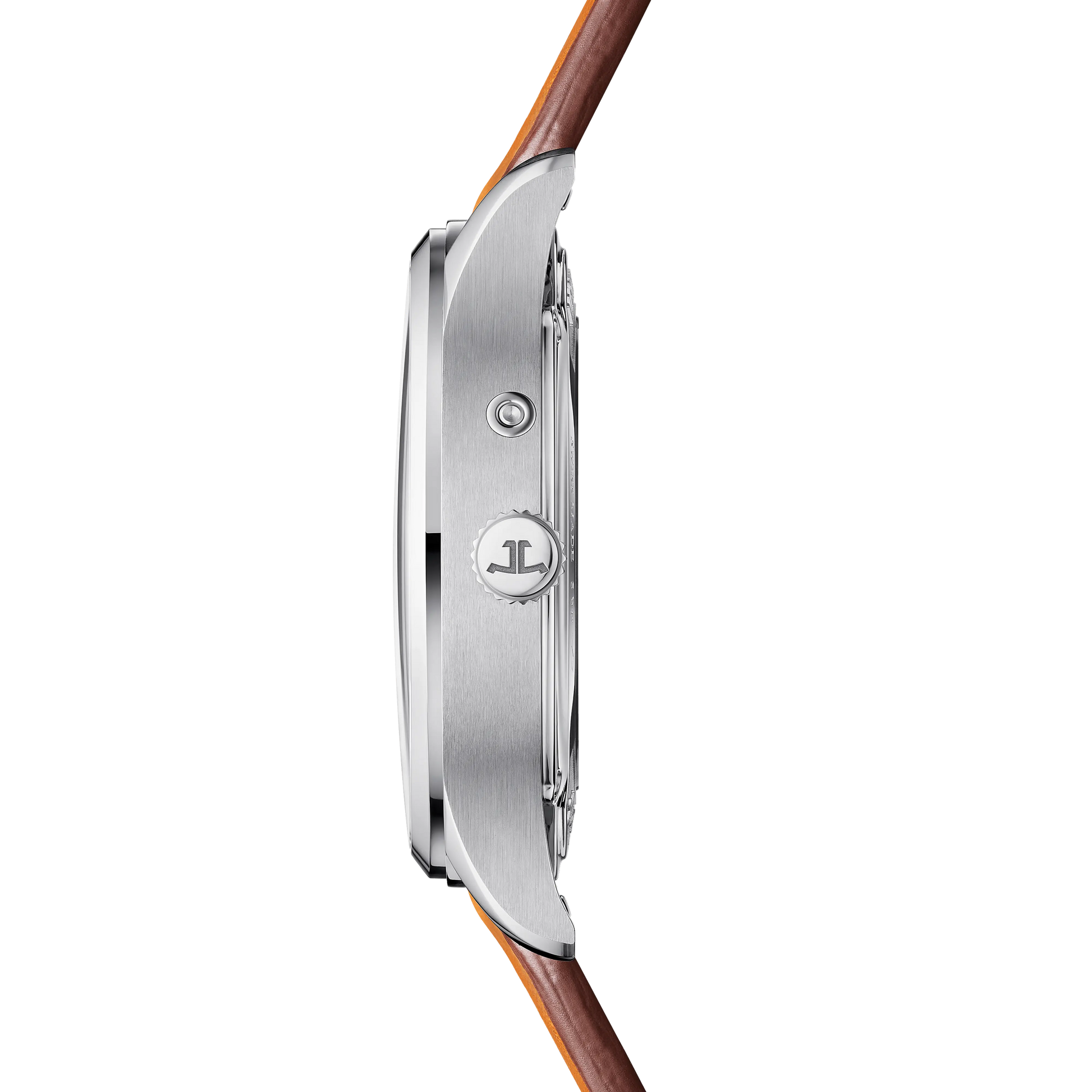 JLC - Master Control Geographic - 40 MM - Stainless Steel - Silvered-Gray Dial - Brown Leather Strap - Q4128421