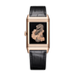 JLC - Reverso Tribute Enamel Snake - Year Of The Snake Edition - 45.6 MM x 27.4 MM - Pink Gold - Black Enamel Dial - Black Leather Strap - Q39324D2