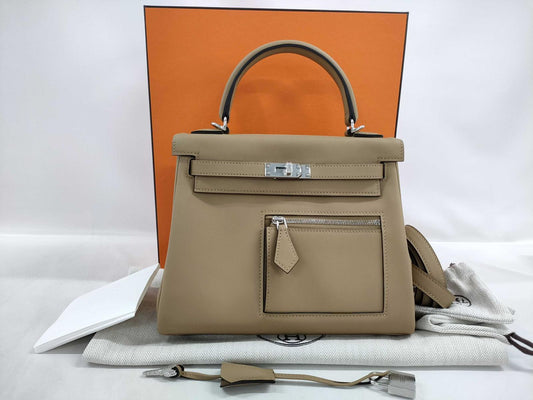 Hermès Kelly Sellier 25 - Colormatic Poussiere - Epsom - Palladium Hardware - K25CPEPHW