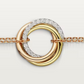 Cartier Trinity Bracelet - White Gold Rose Gold and Yellow Gold Classic Model - Diamonds - B6059017