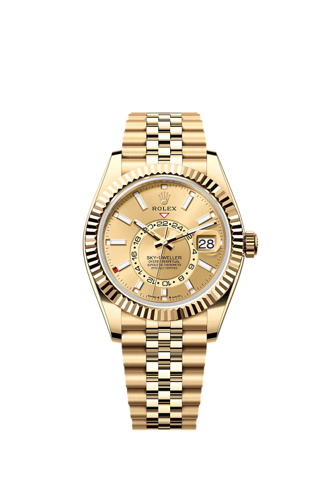 Rolex Sky Dweller - 42 MM - Yellow Gold - Champagne Dial - 336938 JCh  nyc watcher nyc watches