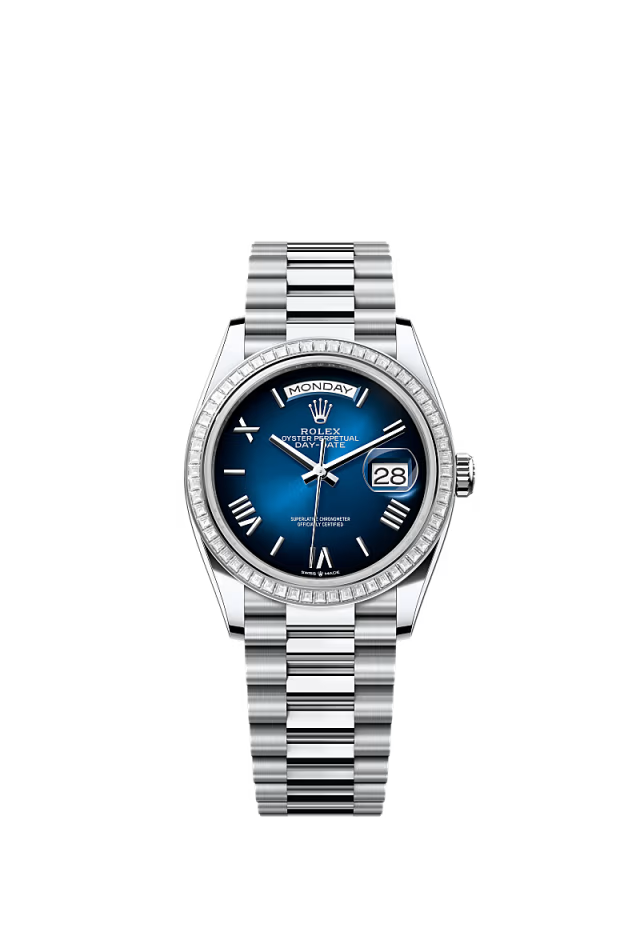 Rolex Day-Date - 36 MM - Platinum - Blue Dial - 128396TBR PB