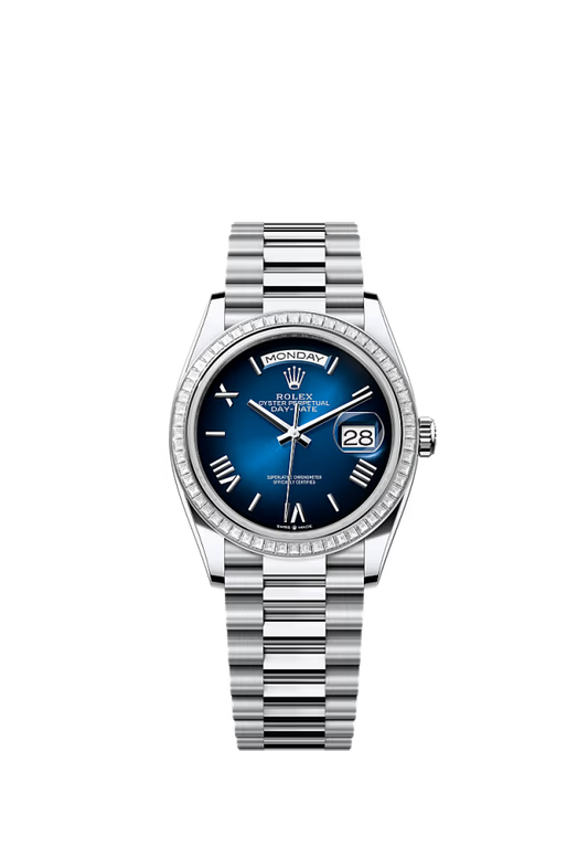 Rolex Day-Date - 36 MM - Platinum - Blue Dial - 128396TBR PB