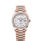 Rolex Day-Date - 36 MM - Rose Gold - MoP White Dial - 128395TBR PMoPWd  nyc watcher nyc watches