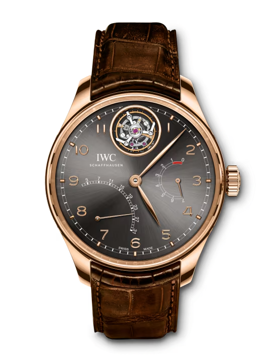 IWC Portugieser - Tourbillon Mystère - Rose Gold - 44.2 MM - Grey Dial - IW504602 nyc watcher nyc watches