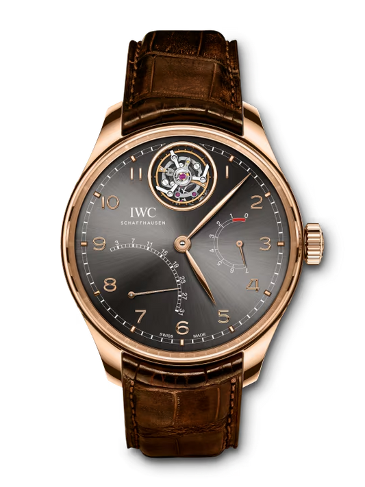 IWC Portugieser - Tourbillon Mystère - Rose Gold - 44.2 MM - Grey Dial - IW504602 nyc watcher nyc watches