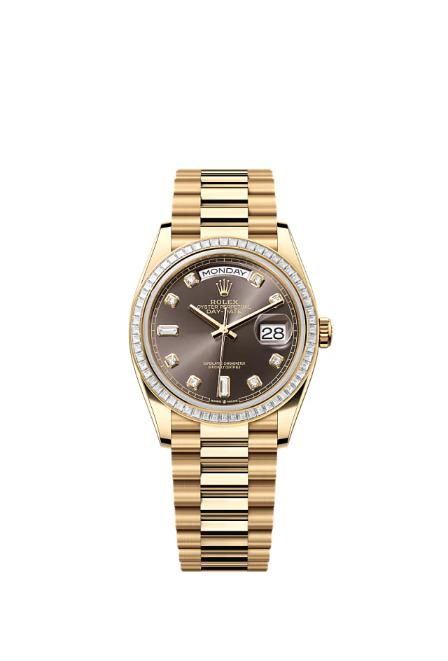 Rolex Day-Date - 36 MM - Yellow Gold - Dark Grey Dial - 128398TBR PDGd nyc watcher nyc watches