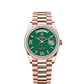 Rolex Day-Date - 36 MM - Rose Gold - Green Dial - 128395TBR PGd nyc watcher nyc watches