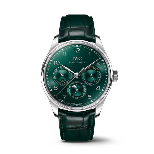 IWC Portugieser Perpetual Calendar - Stainless Steel - 42.4 MM - Green Dial - IW344207 nyc watcher nyc watches