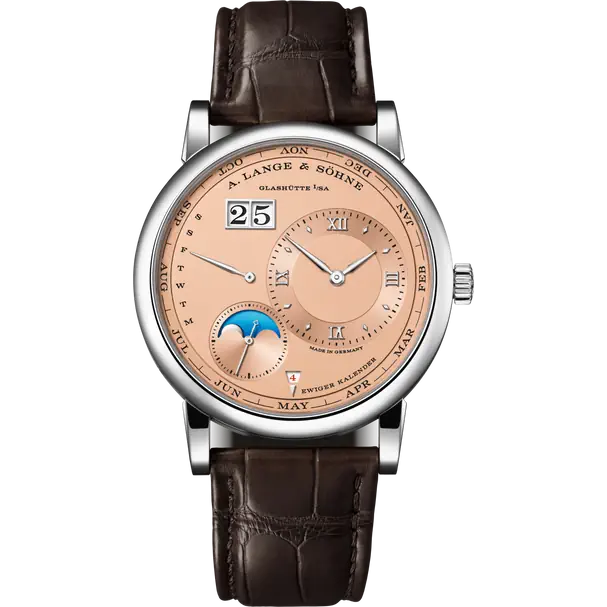 A.Lange & Söhne Lange 1 Perpetual Calendar - Moonphase - 41.9 MM - White Gold - Rose Gold Dial - 345.056 E  nyc watcher nyc watches