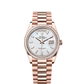 Rolex Day-Date - 36 MM - Rose Gold - MoP White Dial - 128395TBR PMoPWd  nyc watcher nyc watches