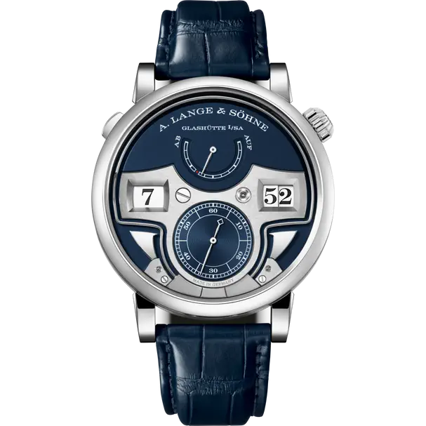 A.Lange & Söhne Zeitwerk - 44.2 MM - White Gold - Blue Dial - 147.028F  nyc watcher nyc watches