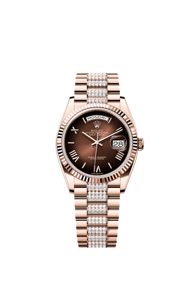 Rolex Day-Date - 36 MM - Rose Gold - Brown Dial - 128235 PdB