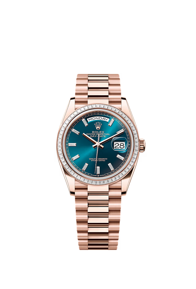 Rolex Day-Date - 36 MM - Rose Gold - Blue Dial - 128395TBR nyc watcher nyc watches