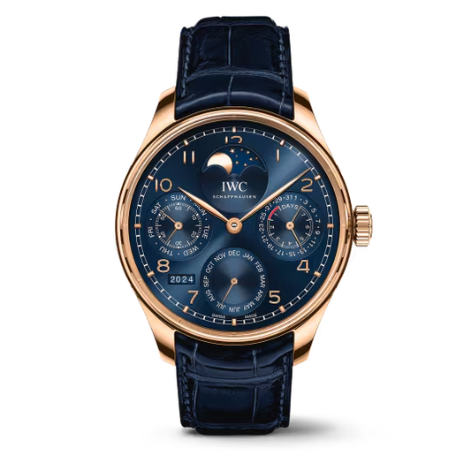 IWC Portugieser Perpetual Calendar - Moonphase - Rose Gold - 44.2 MM - Blue Dial - IW503312 nyc watcher nyc watches