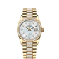 Rolex Day-Date - 36 MM - Yellow Gold - MoP White Dial - 128348RBR PdMoPWd  nyc watcher nyc watches