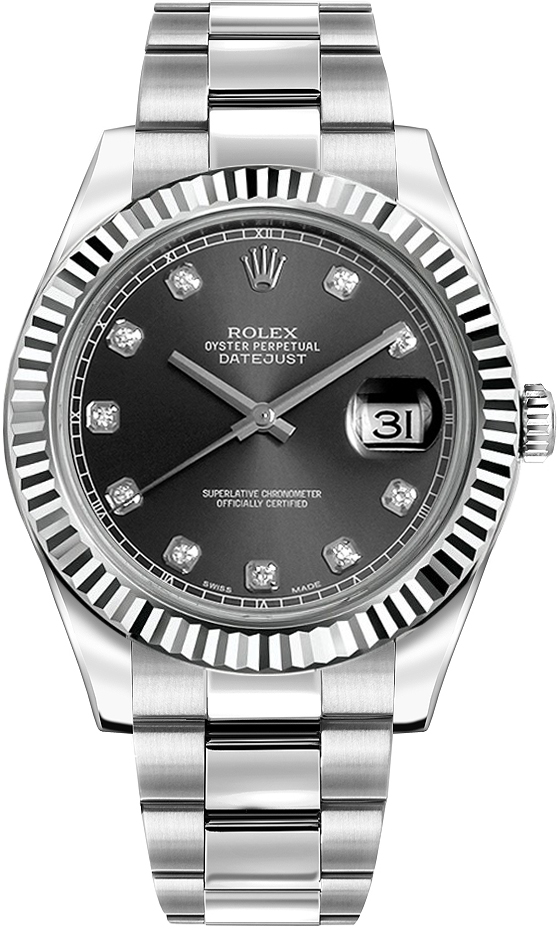 Rolex Datejust - 41 MM - Steel - Grey Rhodium Dial - 116334-0009  nyc watcher nyc watches