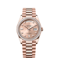 Rolex Day-Date - 36 MM - Rose Gold - Rose Dial - 128395TBR PR nyc watcher nyc watches