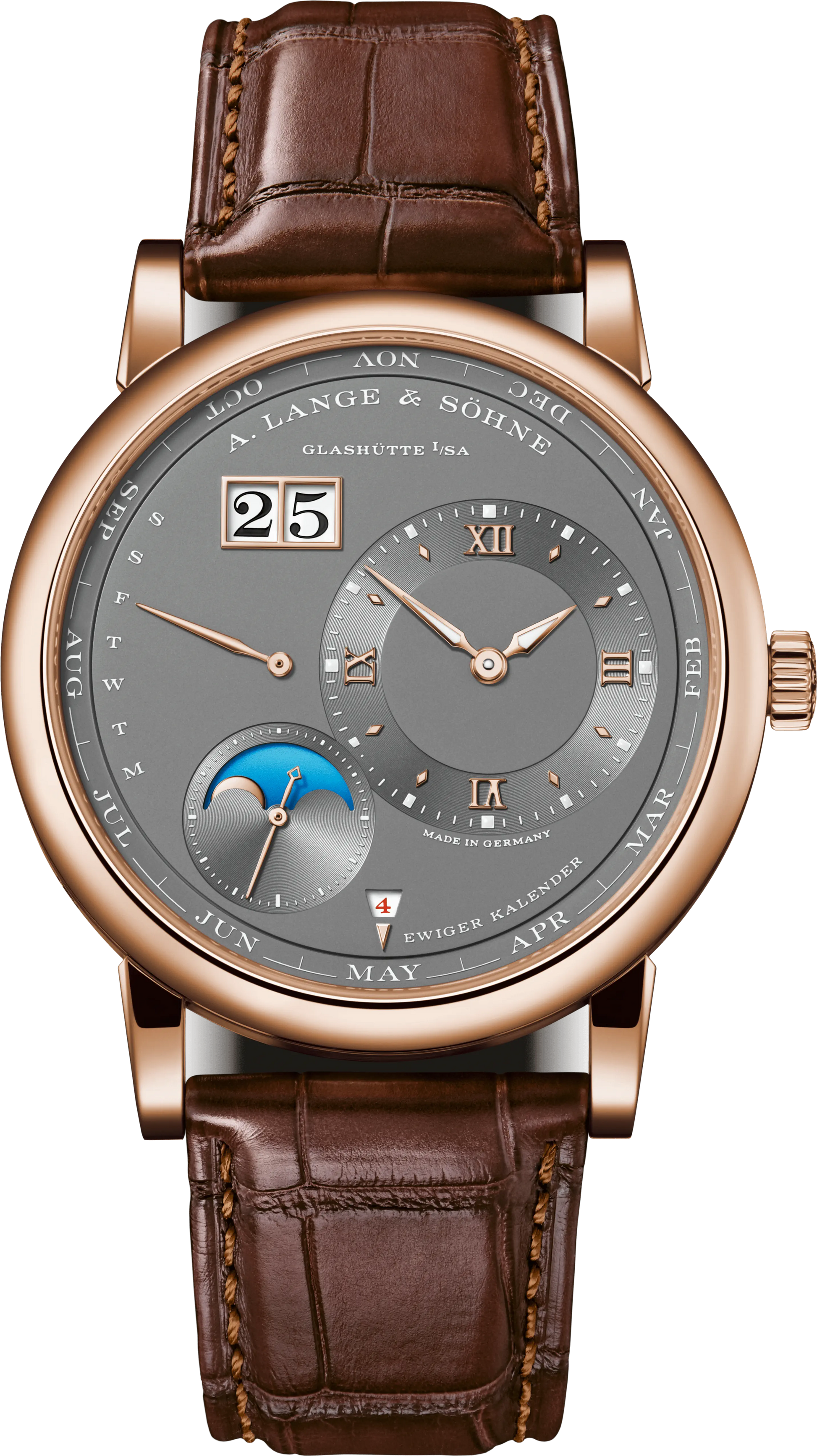 A.Lange & Söhne Lange 1 Perpetual Calendar - Moonphase - 41.9 MM - Rose Gold - Grey Dial - 345.033 E  nyc watcher nyc watches