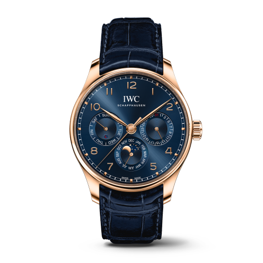 IWC Portugieser Perpetual Calendar - Rose Gold - 42.4 MM - Blue Dial - IW344205  nyc watcher nyc watches