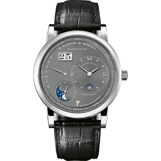 A.Lange & Söhne Lange 1 Tourbillon - Perpetual Calendar and Moonphase - 41.9 MM - White Gold - Grey Dial - 720.038FE  nyc watcher nyc watches