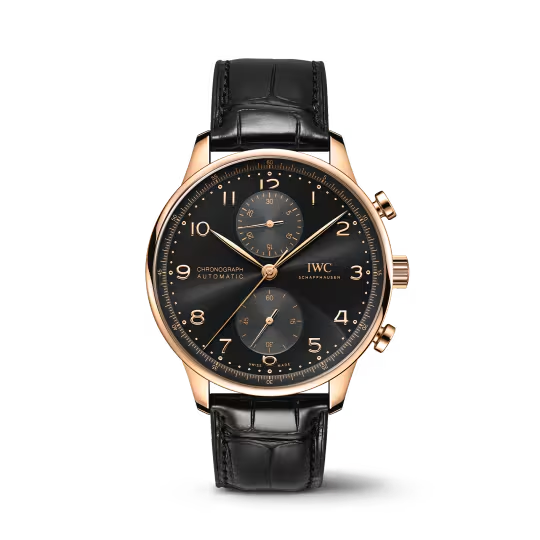 IWC Portugieser Chronograph - Rose Gold - 41 MM - Black Dial - IW371625  nyc watcher nyc watches