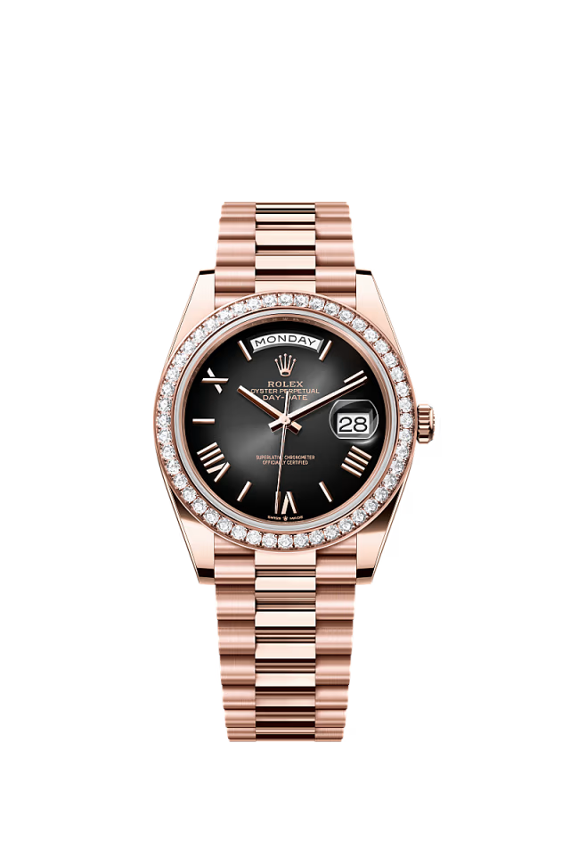 Rolex Day-Date - 36 MM - Rose Gold - Black Dial - 128395TBR PB