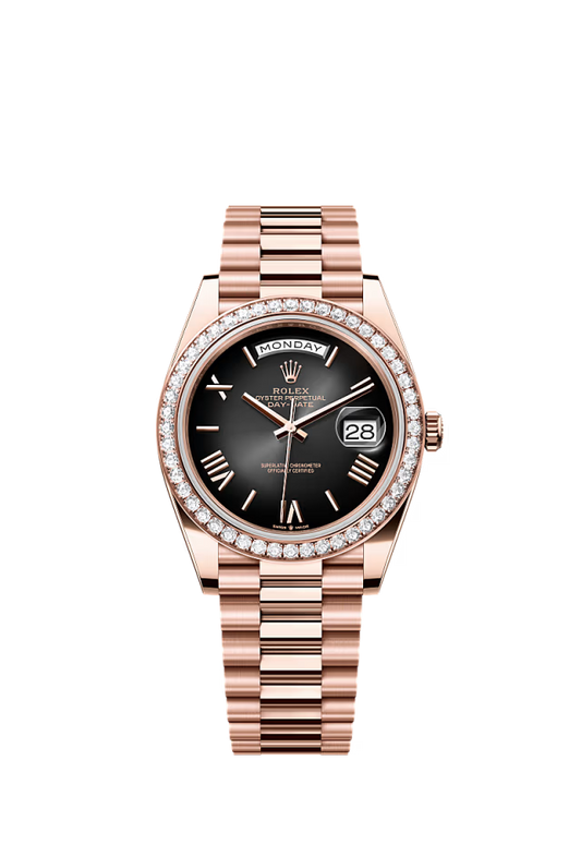 Rolex Day-Date - 36 MM - Rose Gold - Black Dial - 128395TBR PB